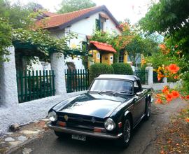 Triumph tr6 pi verde del 1972, auto divertente