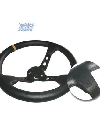 VOLANTE INVERTITO IN ECOPELLE NERA CON BRACCI NERI
