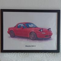 Stampa Illustrazione Mazda MX-5 Miata - A4
