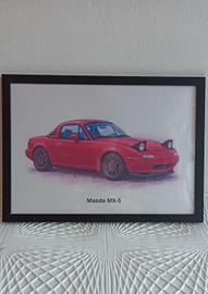 Stampa Illustrazione Mazda MX-5 Miata - A4
