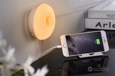 Lampada da notte con due porte USB