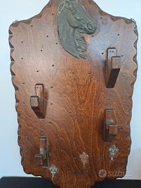 rastrelliera vintage  in legno  e metallo anni  70