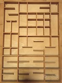 Bacheca grande da parete in legno porta oggetti