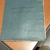 Carta di circolazione Fiat 850 s anno 1964