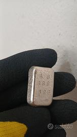 lingotto d'argento tipo pepita colato 999