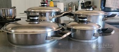 Set 3 pentole AMC originali per INDUZIONE con cope