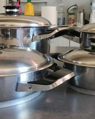 Set 3 pentole AMC originali per INDUZIONE con cope