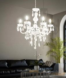 SOSPENSIONE GLOBO A 6 LUCI IN TESINA TRASPARENTE