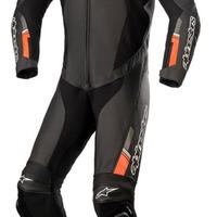 Tuta Pelle GP FORCE CHASER Nero Rosso ALPINESTARS