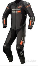 Tuta Pelle GP FORCE CHASER Nero Rosso ALPINESTARS