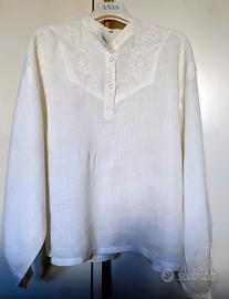 Camicia vintage ricamata a mano