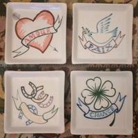 FRAGONARD PARFUMEUR Set 4 Piattini Ceramica France