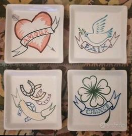 FRAGONARD PARFUMEUR Set 4 Piattini Ceramica France