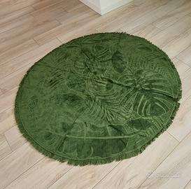 tappeto verde cotone diametro 150 cm