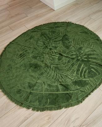 tappeto verde cotone diametro 150 cm
