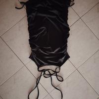 vestito nero drappeggiato, estivo, tg M