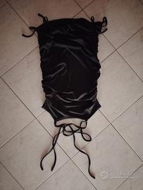 vestito nero drappeggiato, estivo, tg M