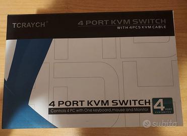 KVM switch USB (4 porte + cavi)