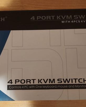 KVM switch USB (4 porte + cavi)