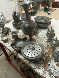 oggetti antichi in peltro 95per100