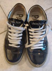 Scarpe Sneakers Patrizia Pepe nere lucide n. 38