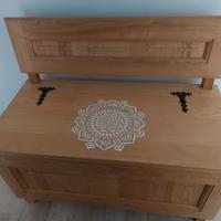 Cassapanca porta legna, legno massello ARTIGIANALE