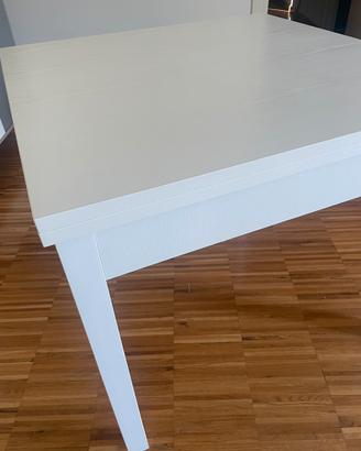 Tavolo bianco frassinato 90*90 cm allungabile
