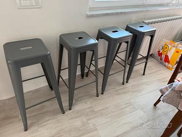 Sgabelli metallo silver 4 pezzj