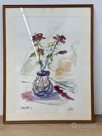 Acquerello vaso fiori sabbatini