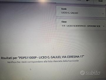 Libri scolastici 1° Liceo scientifico