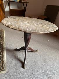 Tavolino da soggiorno in legno e marmo