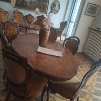 set tavolo e 6 sedie in noce