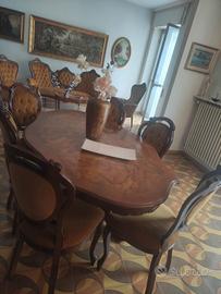 set tavolo e 6 sedie in noce