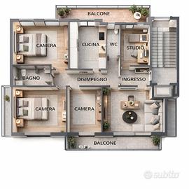 Ampio quadrivano a Genneruxi