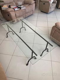 Tavolo da salotto con piano vetro