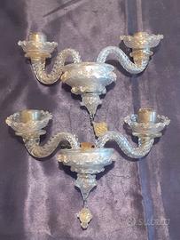 Coppia lampade applique vetro di murano primi 900