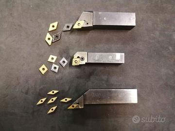 Set 3 Utensili Tornio 25 mm con Inserti Widia