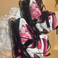 Pattini in linea allungabili 38-41 rosa  AREA