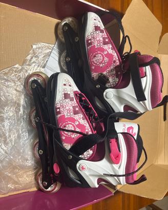 Pattini in linea allungabili 38-41 rosa  AREA