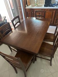 Tavolo sedie legno massello