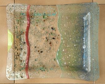 Centro tavola vassoio vetro 