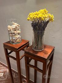 Coppia portavaso / stand cinesi, legno
