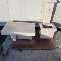 Fontana più tavolo da giardino in marmo   pregiato