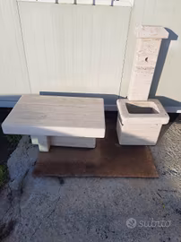 Fontana più tavolo da giardino in marmo   pregiato