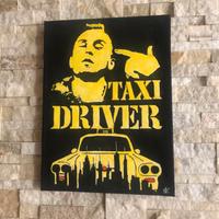 QUADRO DIPINTO ''Taxi Driver'' firmato autenticato
