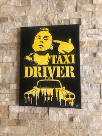 QUADRO DIPINTO ''Taxi Driver'' firmato autenticato