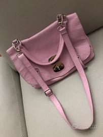 Borsa pelle rosa postina