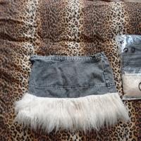 nuova gonna di jeans con pelo taglia M 