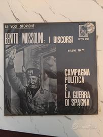 Vinile raro storico - i discorsi benito mussolini