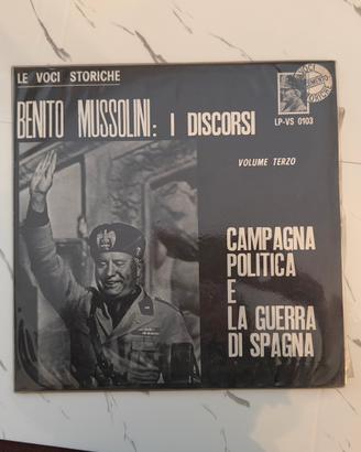 Vinile raro storico - i discorsi benito mussolini